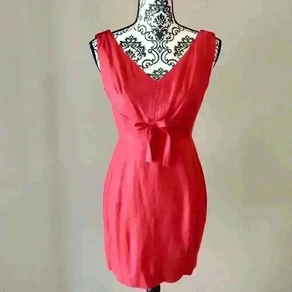 Vintage Geary Roark Kamisato Orange Bow Dress - Picture 1 of 8